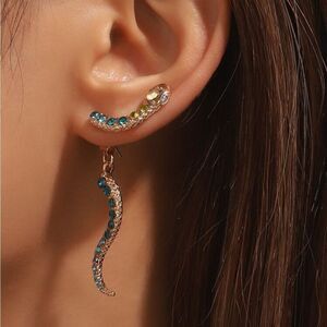 Snake drop earrings S431